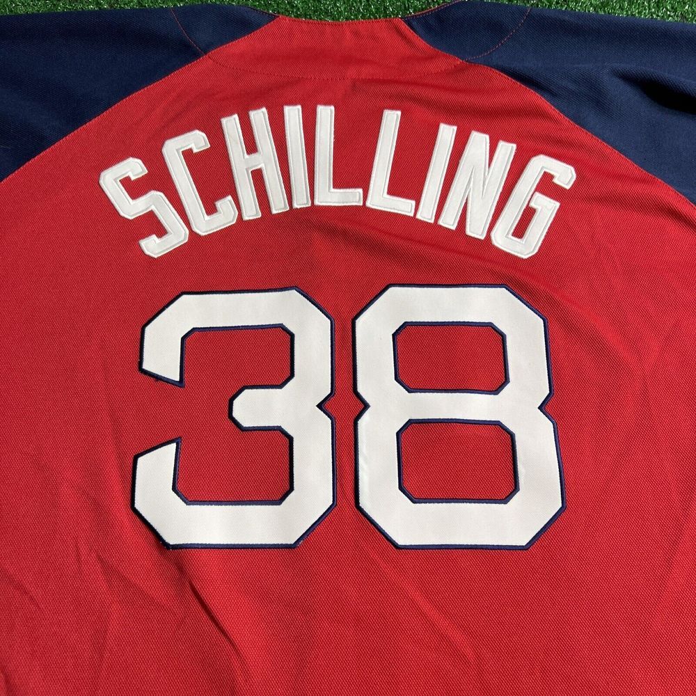 Vintage Curt Schilling Boston Red Sox Majestic Stitched Jersey Red‎ Size XL